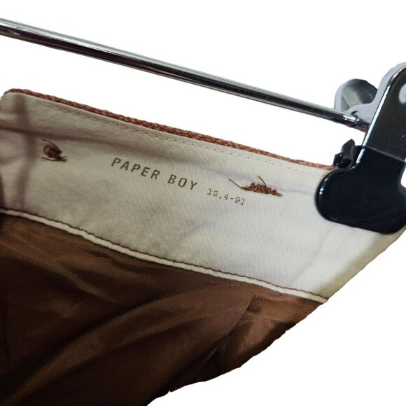 Paper‎ Boy Women's Wool Blend Tweed Herringbone Trousers Pants Orange Size 12 - Picture 6 of 14